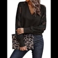 thumbnail image 3 of Camisas de Larga para Mujer, Blusas de Encaje con Cuello en V, Blusas Informales de Negocios, Conjuntos de Moda de Otoño, Ropa Negro XL, 3 of 7