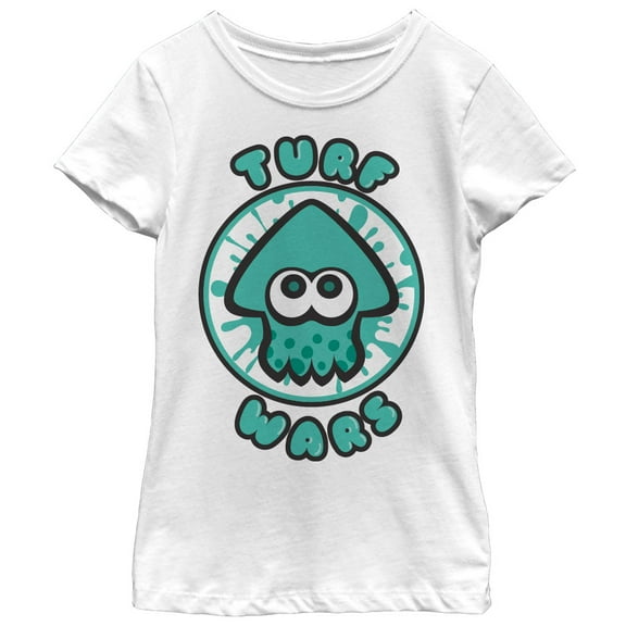 Girl's Nintendo Splatoon Turf Wars Graphic Tee White Medium