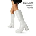 thumbnail image 4 of BURUDANI Women Platform Gogo Knee-High Boots Square Toe Chunky Block Heel Side-Zip Tall Boots, 4 of 8