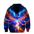 thumbnail image 3 of Kids Hooded Sweatshirt Boys Long Sleeve Phoenix Print Casual Pullover Round Neck T-Shirt Top, 3 of 3