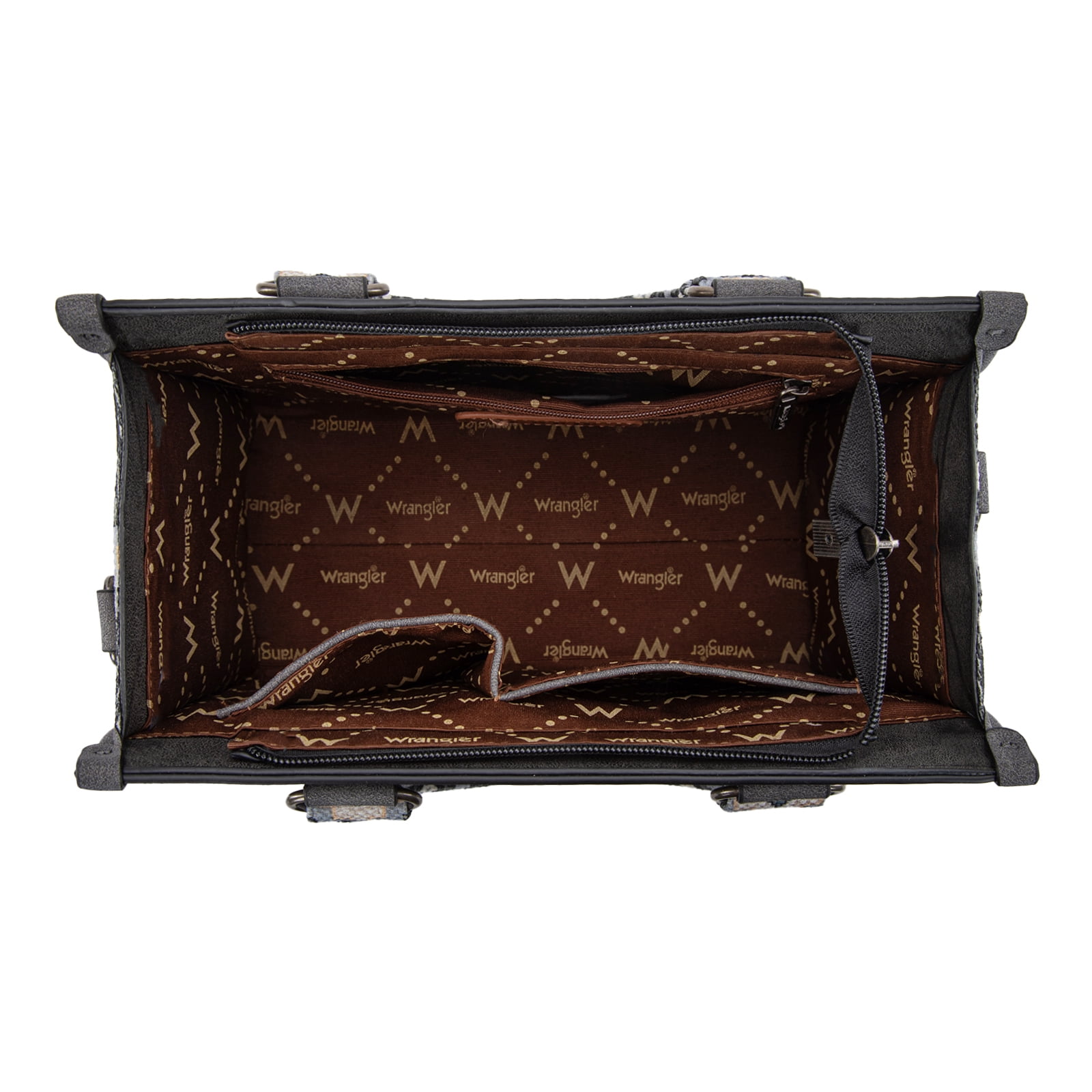 Wrangler Tote Bag for Women Western Retro Purse Top Handle Handbags with Aztec Strap, Black