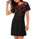 thumbnail image 2 of Fotbe Red Glitter1 Bata de Dormir para Mujer con Estampado, Camisón de Algodón de Manga Corta, Ropa de Dormir Casual, 2 of 6