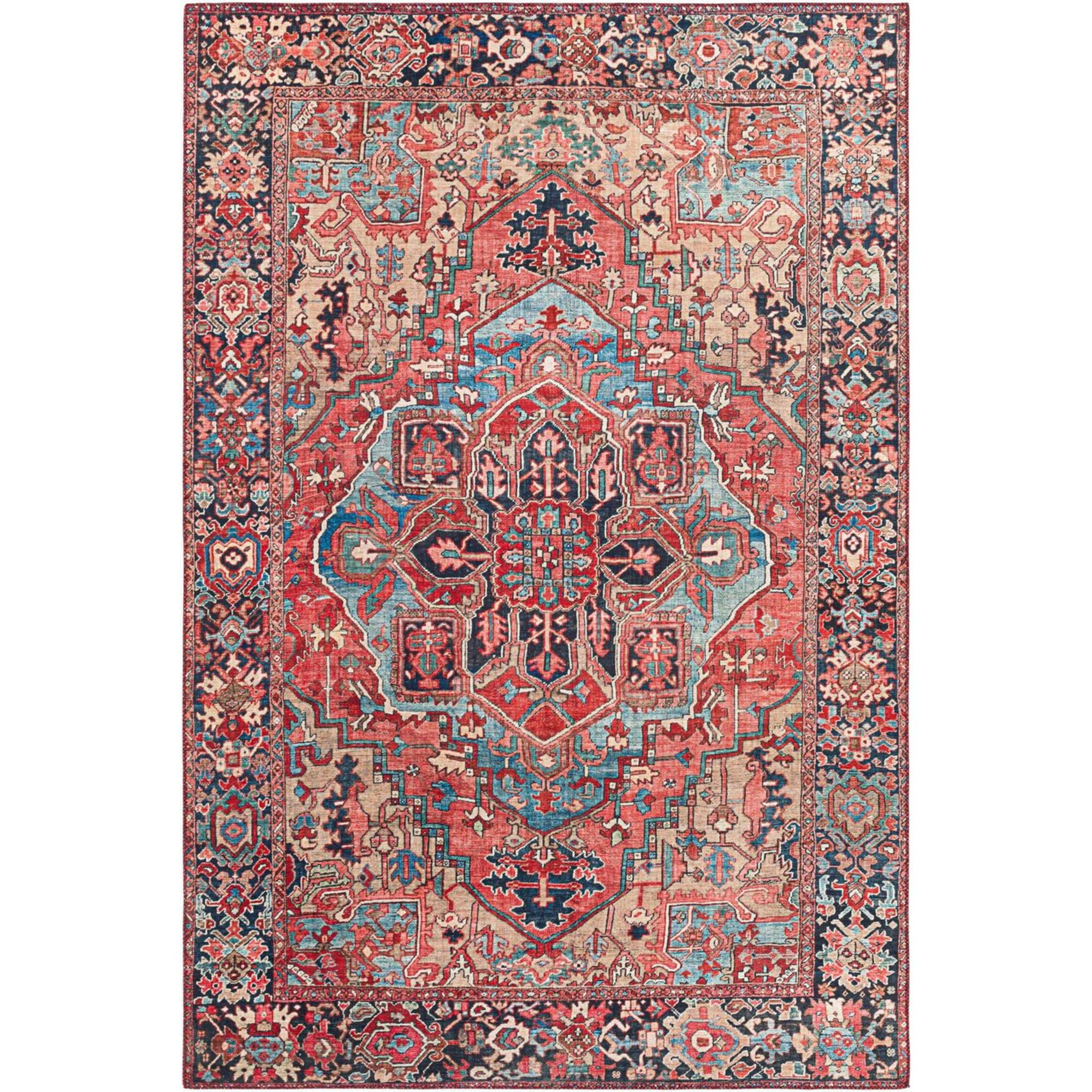 Wilder Bright Red Area Rug, 5' x 7'6"