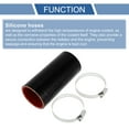 thumbnail image 4 of Unique Bargains 1 Set 51mm/2.01" ID 127mm/5" Length 0 Degree Black Red Car Silicone Hose with Clamps Coolant Hose Universal, 4 of 7