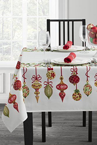 Benson Mills Watercolor Holly Holiday Tablecloth Oblong 60 X 84