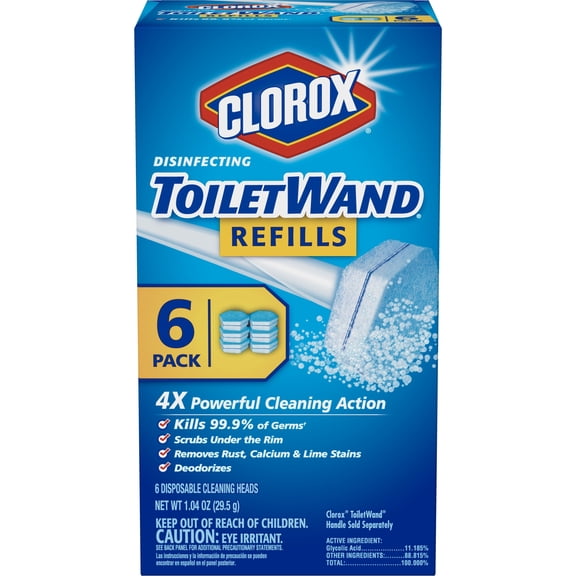 Clorox ToiletWand Disinfecting Refills, Disposable Wand Heads - 6 ct