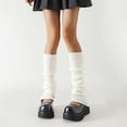 thumbnail image 2 of Fgnfyis Ladies' Solid Color Knit Lace Trim Style Ruched Slouch Socks Fashion Socks for Women White, 2 of 5