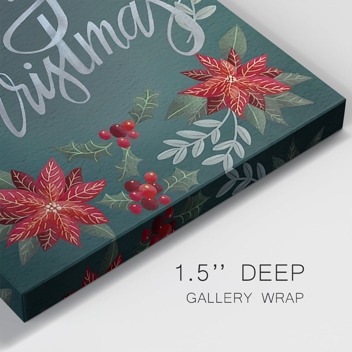 Red Flowers Christmas II- Gallery Wrapped Canvas