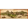 thumbnail image 2 of Hogenberg, Braun 14x7 Black Ornate Wood Framed with Double Matting Museum Art Print Titled - Venice, 2 of 4