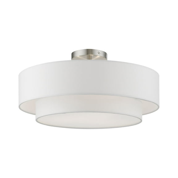 Livex Lighting - Meridian - 3 Light Semi-Flush Mount In Timeless Style-8.75