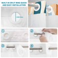 thumbnail image 5 of No Hook Shower Curtain, Teal Orange Striped Shower Curtains for Bathroom with See Through Top Window, Vintage Abstract Waves Striped Waterproof & Washable Bath Curtain Extra Long 72"x96", 5 of 9