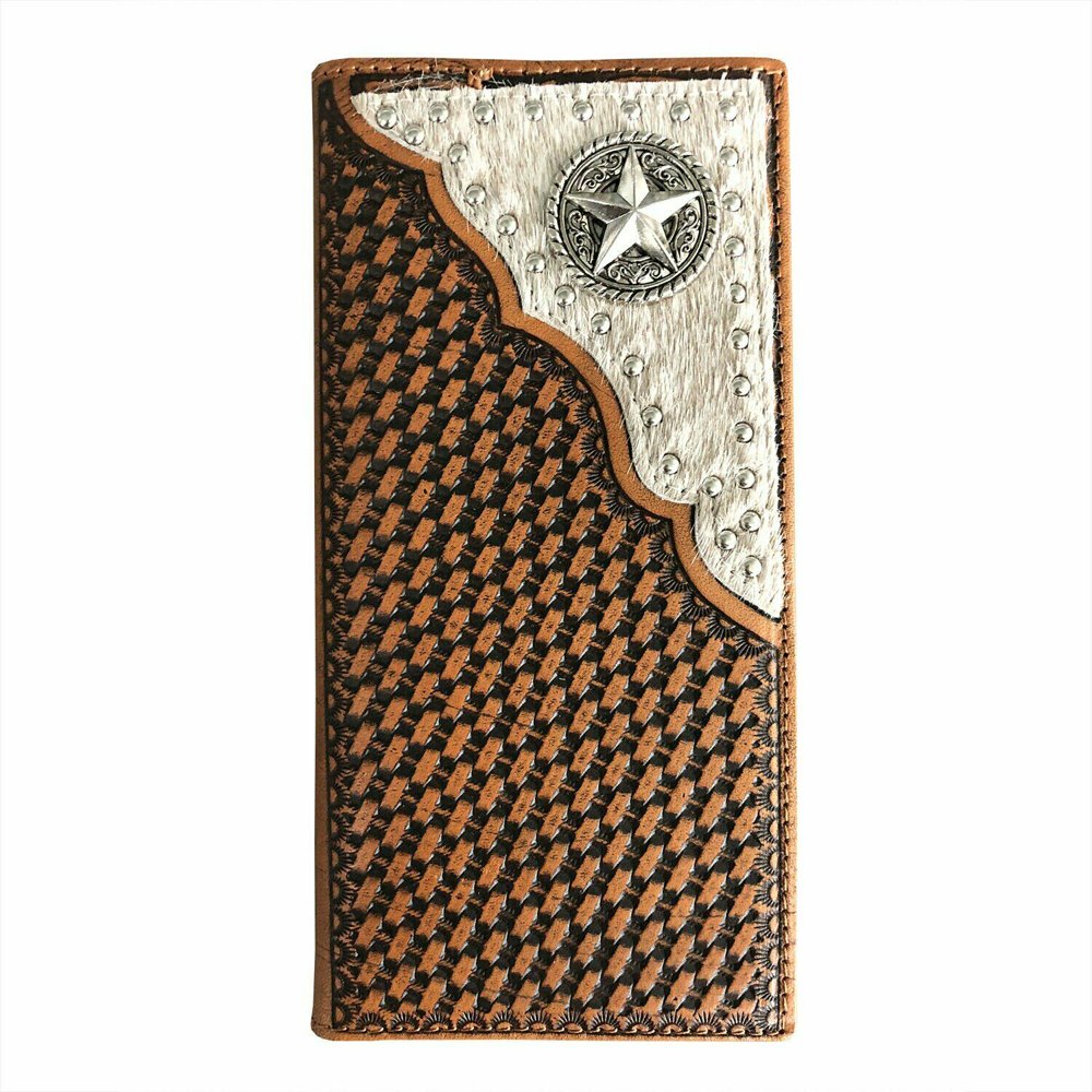 2CFun Western Cowboy Wallet for Men Star Wallet Genuine Leather Long
