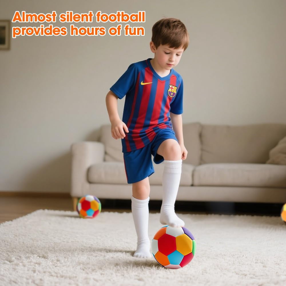 Hunlyman Slient Soccer Ball for Indoor, 4 Padded Ball for Youth, Lightweight House Training Ball for Dribbling & Juggling At Home