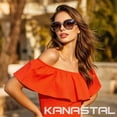 thumbnail image 2 of KANASTAL Shiny Gray Sunglasses Polarized for Women Elegant Transparent Thicked Frame Fahion Oval Party Shades Driving Traveling Summer Beach Shopping Gradient Brown Lenses, 2 of 6