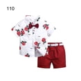 thumbnail image 2 of Ensemble Chemise et Pantalon à Manches Courtes pour Garçons Style Décontracté, Ensemble de Chemise à Col Rabattu pour Fête, Banquet, Randonnée, Enfants, Motif Rose, Kit de Shorts 110cm, 2 of 9