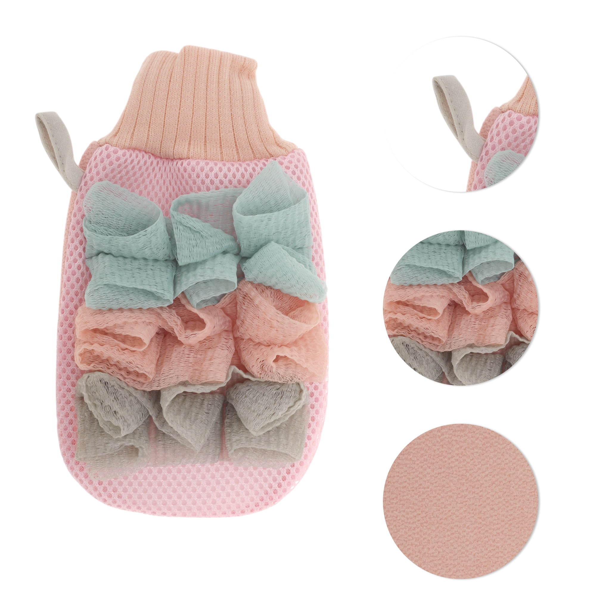 Unique Bargains Shower Gloves 8.66"x5.12" Pink