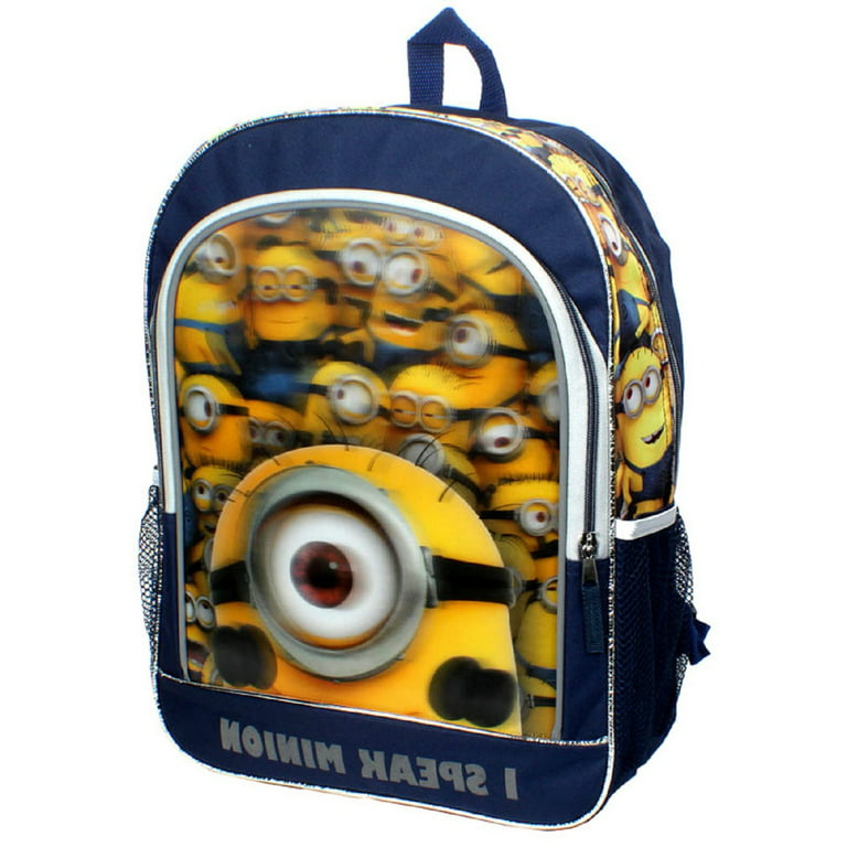 Ai Full Size Black and Blue Dial 5 for Minion Despicable Me Kids Backpack