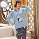 thumbnail image 3 of Pijama cálido de franela para Mujer, conjunto de pijama con estampado de dibujos animados, jersey de lana Coral, trajes para el hogar, 3XL, invierno, 3 of 4