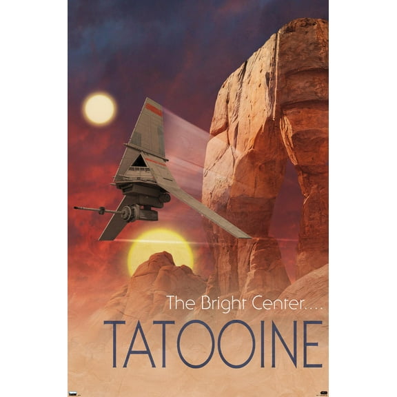 Star Wars: Tatooine - Visit Tatooine by Russell Walks 23 Wall Poster, 22.375" x 34"