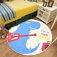 thumbnail image 4 of Alfombras de guardería, alfombra redonda de dinosaurio de 2.6 pies, linda alfombra de dormitorio para decoración de habitación de niños, alfombra antideslizante para gatear para bebés, alfombra de, 4 of 8