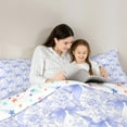 thumbnail image 4 of Manfei Dreamy Blue Bow Bedding Comforter Set 7pcs,Lovely Bow Tie Queen Bedding Sets,Western Country Flower Queen Sheet Sets For Children,Breathable Home Decor Reversible, 4 of 7
