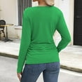 thumbnail image 4 of ZyeKqe Womens Long Sleeve T Shirts Casual V Neck Top Solid Color Summer Top Loose Fitting Tees, 4 of 8