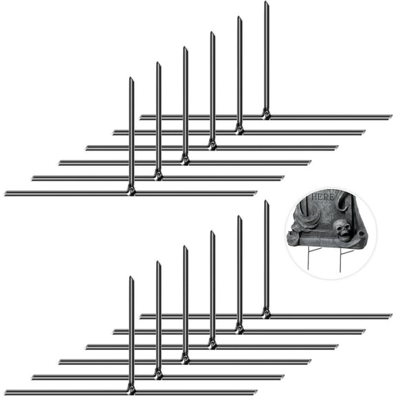 EBAOKUUP 12PCS Halloween Tombstone Stakes, 6.6"X3" Tombstone Metal Stakes, T-Shaped Ground Stakes for Halloween Outdoor Yard Lawn Foam Graveyard Decorations Decorations