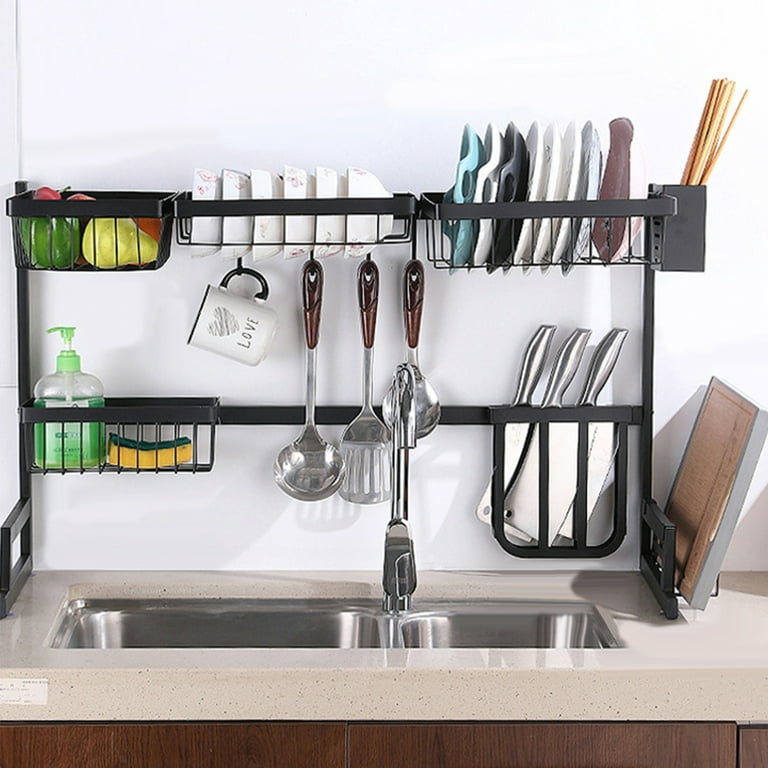 Stainless Steel Kitchen Sink Drain Rack Shelf Sishes Cutlery Organizer  Storage