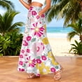 thumbnail image 2 of LWavelet Women Polka Dot Print Maxi Skirt Elastic Waist With Pockets Casual Summer Long Skirt Hot Pink L, 2 of 5