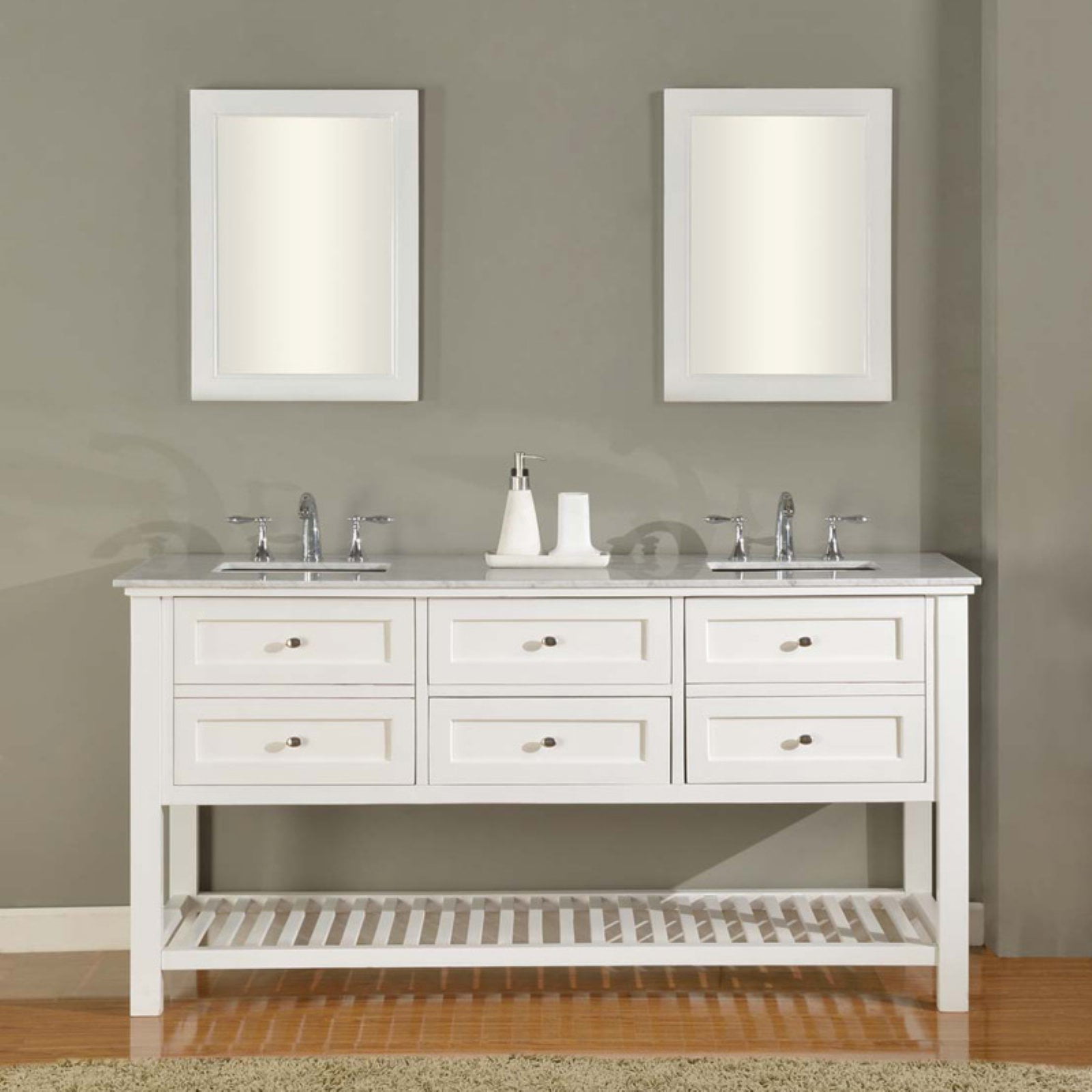 Direct Vanity Sink Mission Spa Collection 70in. Double Bathroom Vanity