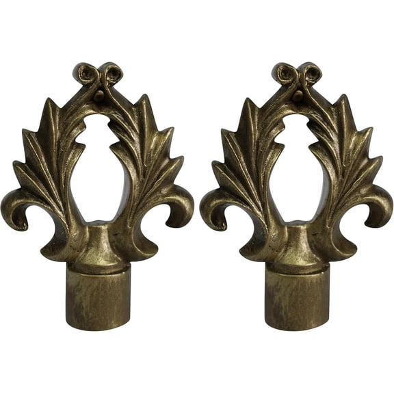 Urbanest Calvinia Lamp Finial – 2 5/8 Inch Tall, Antique Gold– Decorative Lamp Shade Finial for Table & Floor Lamps- 2 Pieces