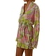 thumbnail image 5 of VISgogo Vestido de camisa con botones para mujer, mini vestido plisado de manga larga con cuello en V y cinturón VISgogo moda, 5 of 9