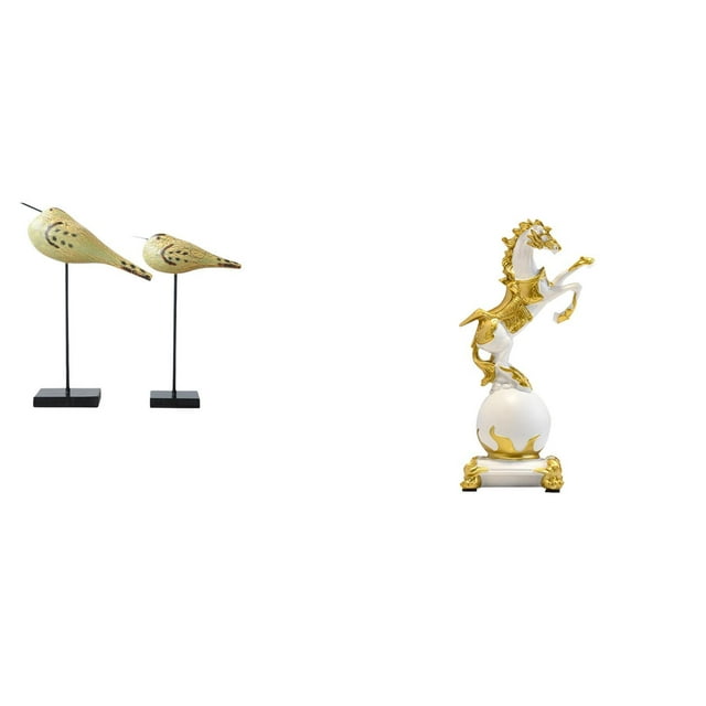 Colección de figuras de animales modernas, esculturas de madera de pájaros y caballos, adornos decorativos para dormitorio, escritorio, sala de estar,
