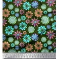 thumbnail image 1 of Soimoi Green Poly Georgette Fabric Multicolor Mandala Fabric Prints By Yard 42 Inch Wide, 1 of 1