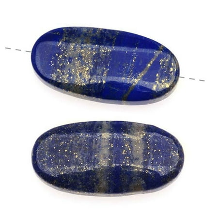 - Lapis Lazuli Grade A Long Oval Gemstone Beads 14.5x30mm (2)