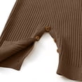 thumbnail image 4 of Soft Knit Sleeveless Overalls for Baby 0-3 Years, Solid Color Spring Autumn Romper Toddler Boys Girls Crawler Clothes with Adjustable Straps Brown, 4 of 8