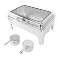 thumbnail image 2 of 9L Ensemble de Buffet de Chafing, Chauffe-Plat en Acier Inoxydable avec Couvercle Visible, Serveur de Chafing Anti-Rouille avec Bac à Nourriture pour les Restaurants d'Hôtels, 2 of 8