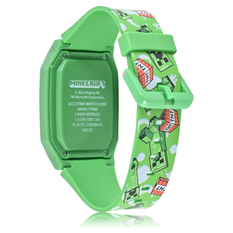 Minecraft Unisex Child Watch with Plastic Strap Color Green MIN4177WM