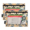 thumbnail image 2 of Boho Mandala 2 Pack Pencil Pouch for 3 Ring Binder Smooth Zipper Folders with Pockets Clear Window Pencil Case, 2 of 6