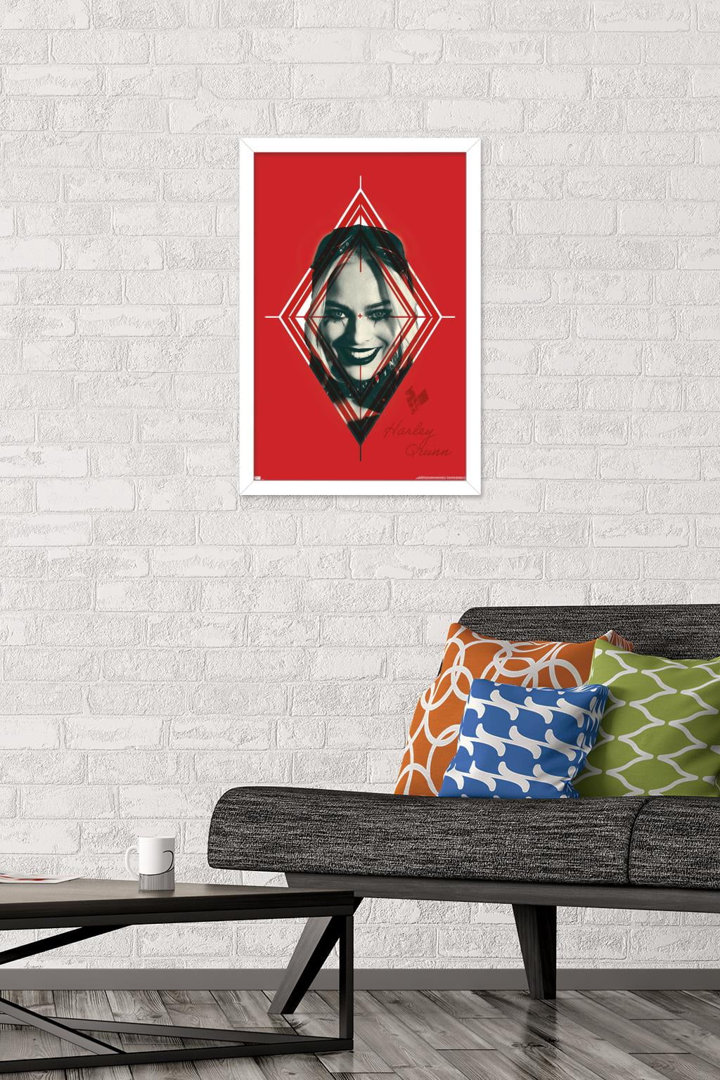 DC Comics Movie The Suicide Squad - Harley Quinn Target Wall Poster, 14.725" x 22.375", Framed