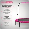 thumbnail image 2 of HolaHatha Foldable Mini Trampoline with Adjustable Handle, 40 Inch, Pink, 2 of 9