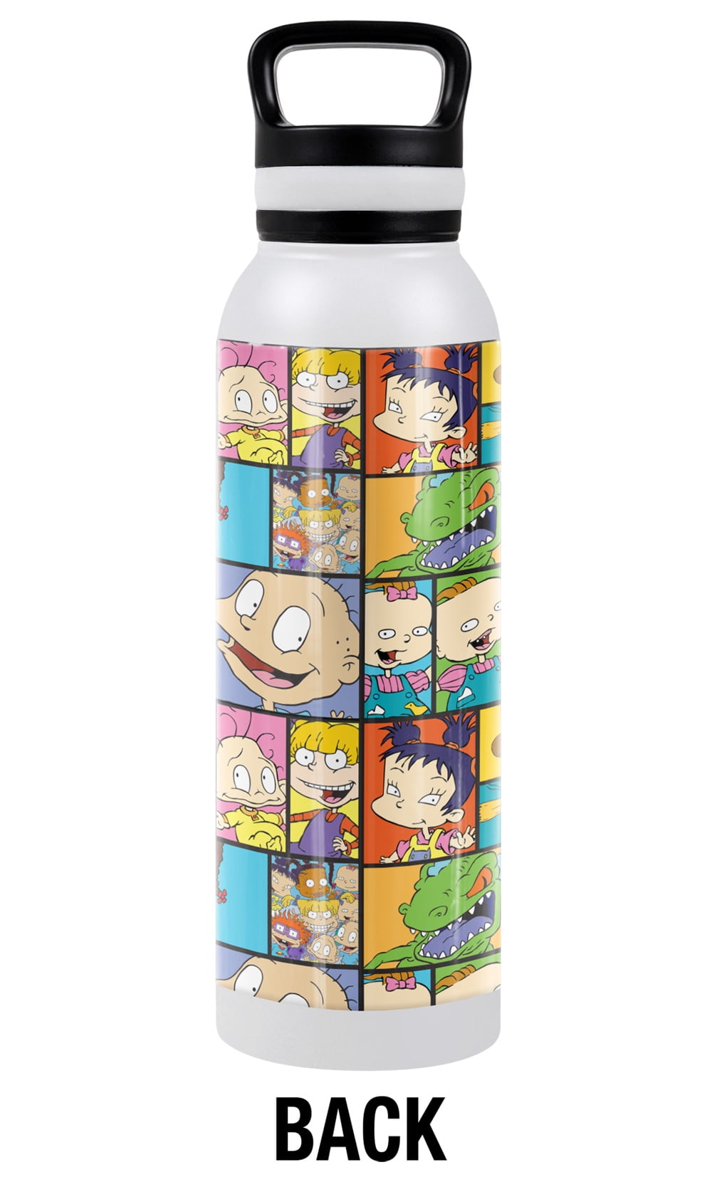 Rugrats Official Rugrats Character Squares 24 oz Insulated Canteen Water Bottle, Leak Resistant, Vacuum Insulated Stainless Steel with Loop Cap