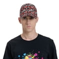 thumbnail image 4 of Lsque Graffiti Valentine Day Pattern Baseball Cap Trucker Low Profile Hat Golf Dad Hat Adjustable Original Classic Unconstructed Plain Cap Men Women, 4 of 6