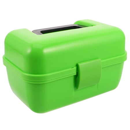 CATIEBYE Light Green Plastic Fishing Tackle Box Double Layer Portable Storage Organizer for Fishing