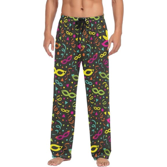 GZHJMY Mardi Gras Pajama Pants for Men, Lounge Pants Lightweight Men Pajama Bottoms with Drawstring Pockets, Christmas New Year Birthday Gifts, Large