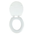 thumbnail image 6 of Mainstays Round Wood Beveled Edge Toilet Seat With Easy-off Hinges, White, 6 of 8