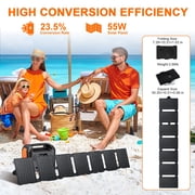 R300 299Wh 300W Portable Power Station With 60W Solar Panel, Pure Sine Wave Solar Generator, Battery Pack, Emergency Power Station with 110V/300W 2 AC Outlets, PD 60W USB-C&Dual 12V/120W Ports Power