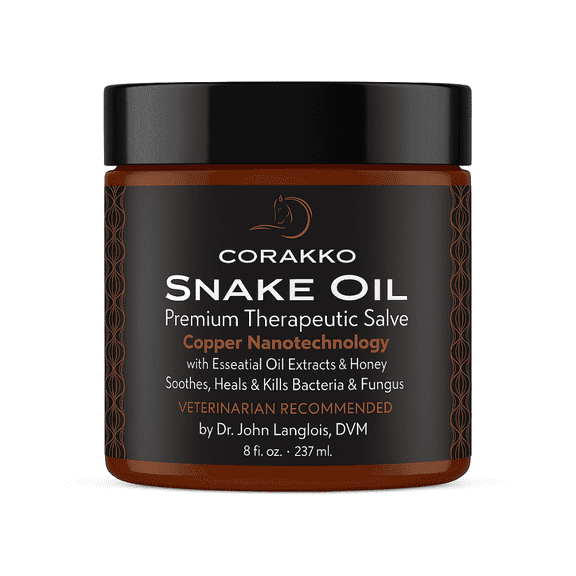 Corakko Snake Oil Premium Therapeutic Salve with Nano Copper & Essential Oils – Heals Wounds, Hotspots, Rain Rot, Cracked Hooves & Bites – 8oz