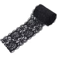 thumbnail image 1 of GFDYREE 2.4 Inch (6cm) x 10 Yards Black Lace Ribbon,Sewing Lace Trim, Elastic Stretchy Lace Fabric,Perfect for Crafting,Sewing Making,Gift Wrapping and Bridal Wedding Decorations, 1 of 7