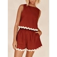 thumbnail image 5 of Womens 2 Piece Beach Vacation Cropped Tank Top High Waist Shorts Set, 5 of 18